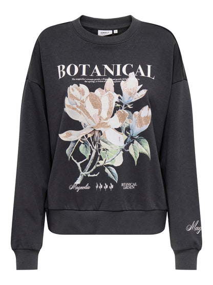 ONLY Basic Teenager Sweatshirt Rundhals Langarm Print Locker geschnitten 60 % Baumwolle 40 % Polyester