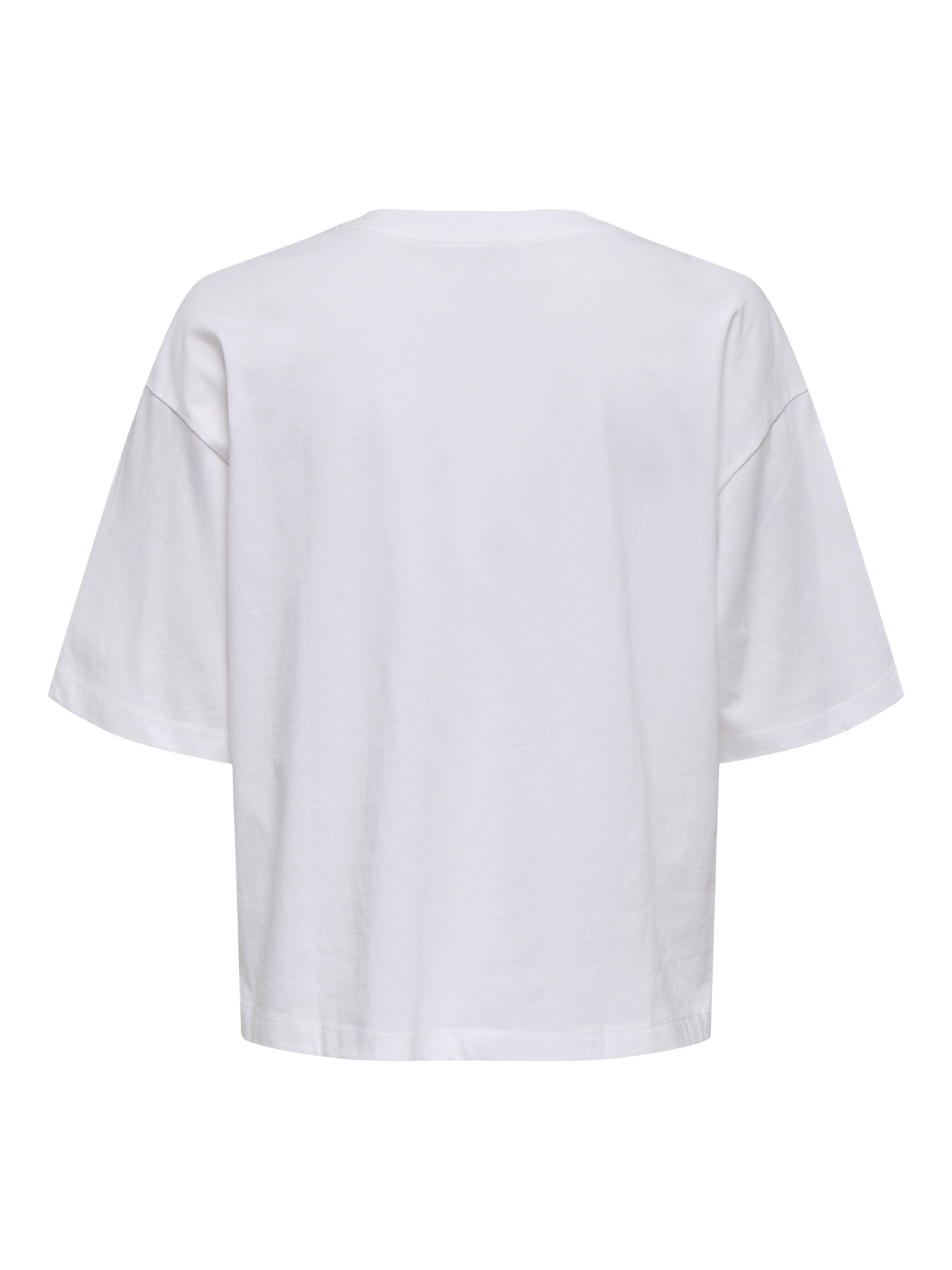 ONLY Basic Teenager T-Shirt Rundhals Kurzarm Extra lang Normal geschnitten Baumwolle