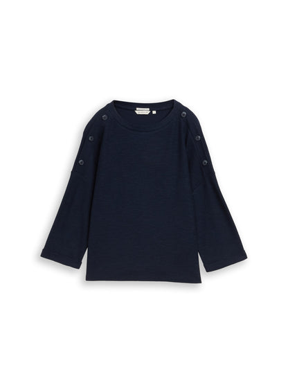 TOM TAILOR Longsleeve Damen 3/4-Arm Jacquard-Stoff