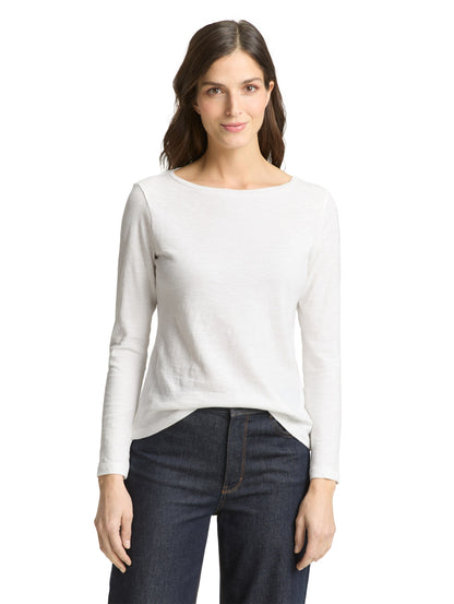 Tom Tailor Denim Unisex Basic Longsleeve U-Boot-Ausschnitt aus Baumwolle