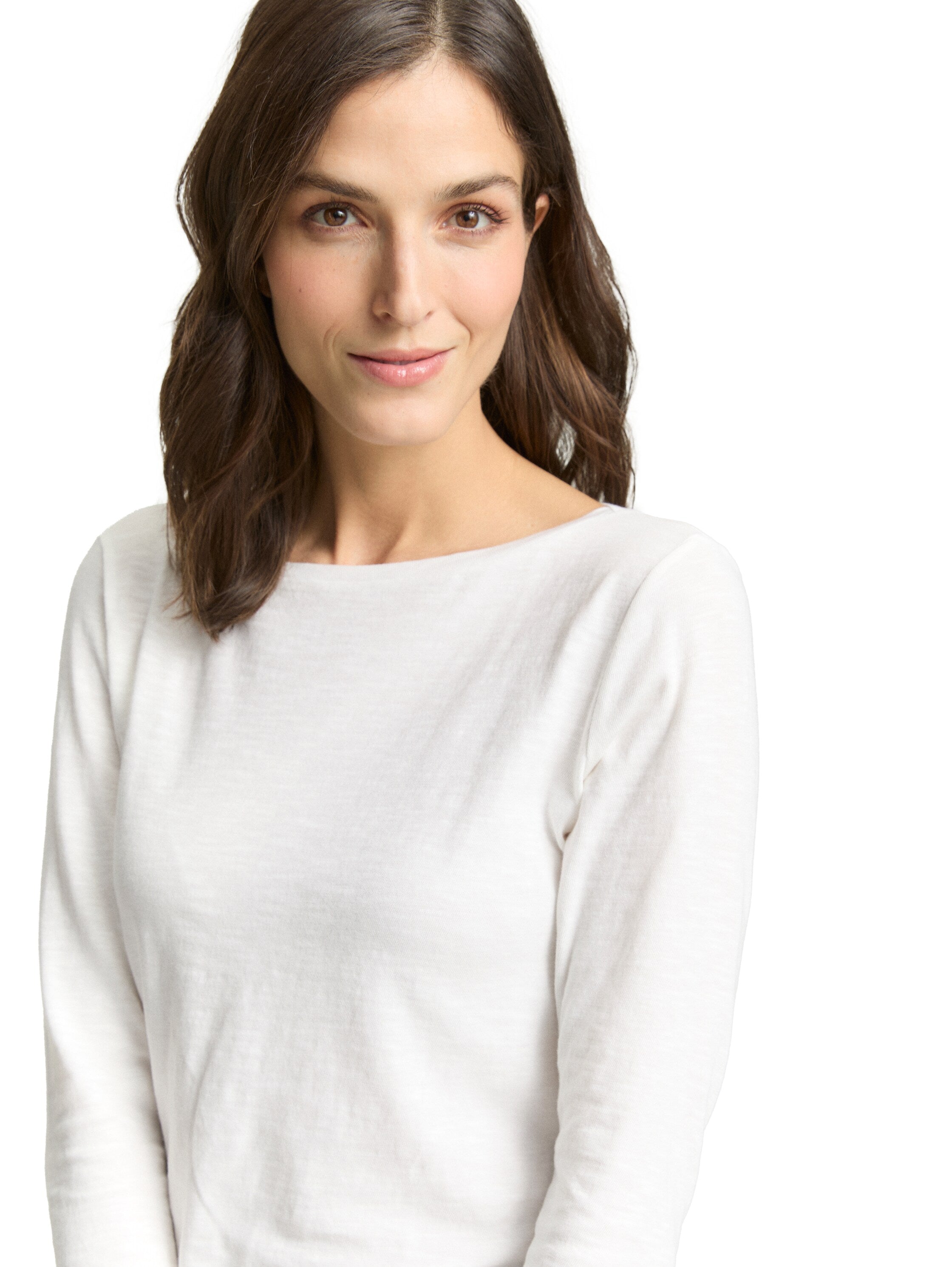 Tom Tailor Denim Unisex Basic Longsleeve U-Boot-Ausschnitt aus Baumwolle