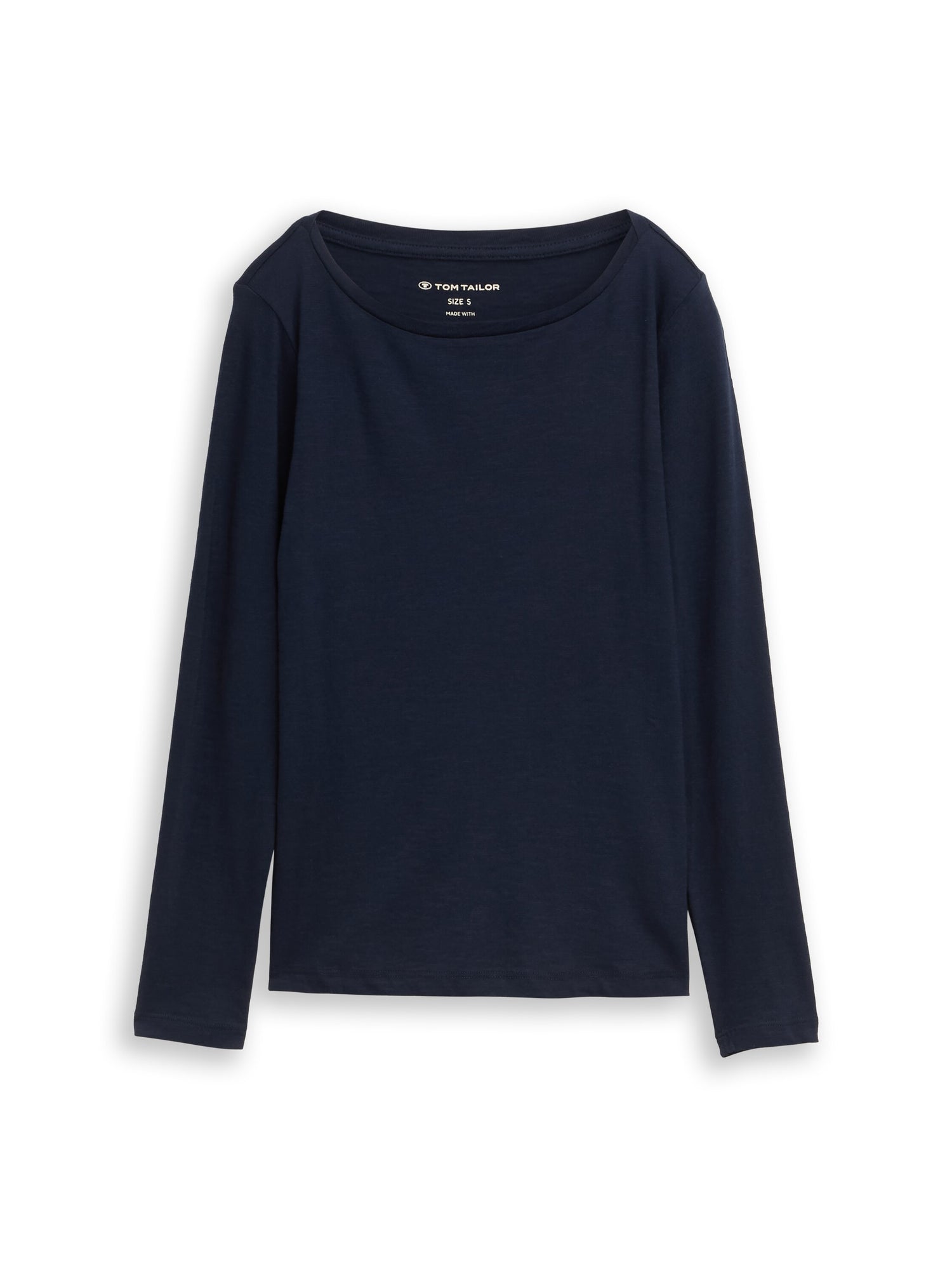 Tom Tailor Denim Unisex Basic Longsleeve U-Boot-Ausschnitt aus Baumwolle