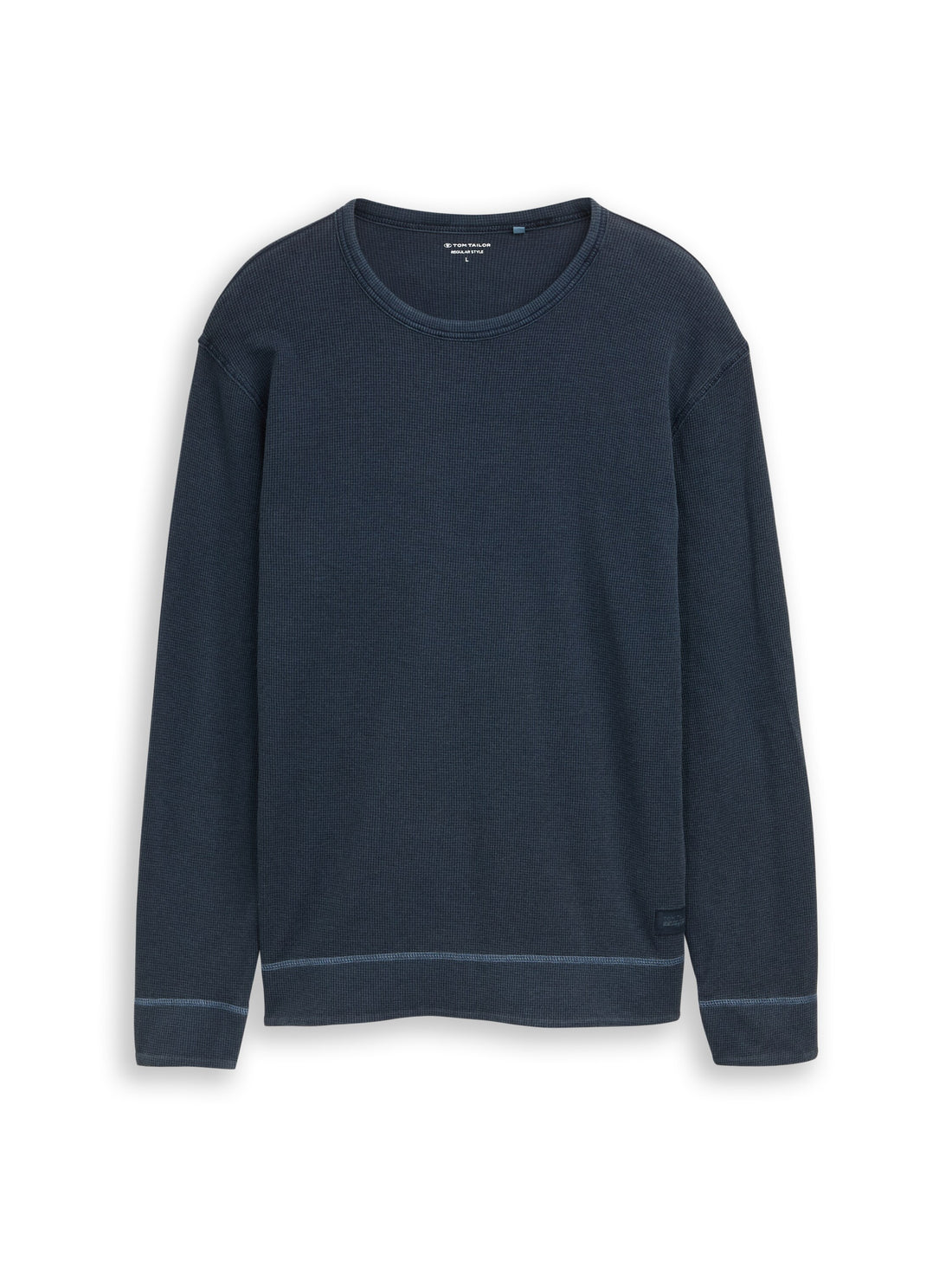 Tom Tailor Denim Male Longsleeve Waffel-Optik Used-Look