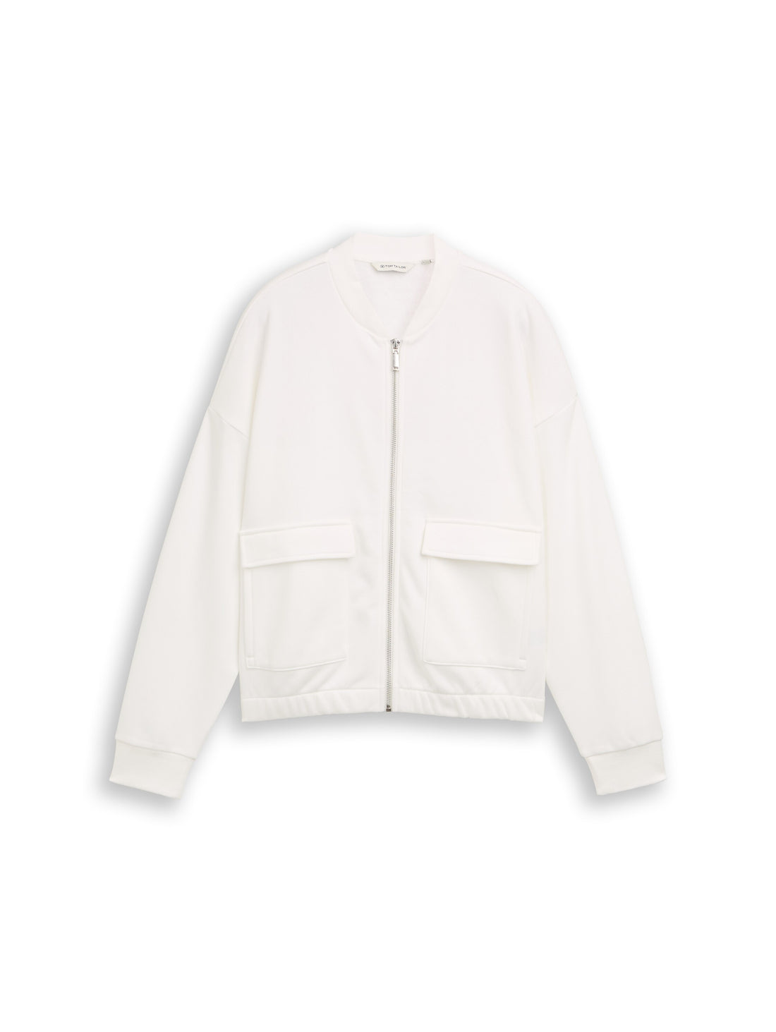 TOM TAILOR Sweatshirtjacke Damen Bomberkragen Raffung elastischem Gummizug