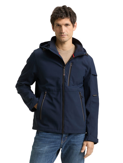 TOM TAILOR Softshell Jacke Herren Kapuze Outdoor Jacke Wasserabweisend