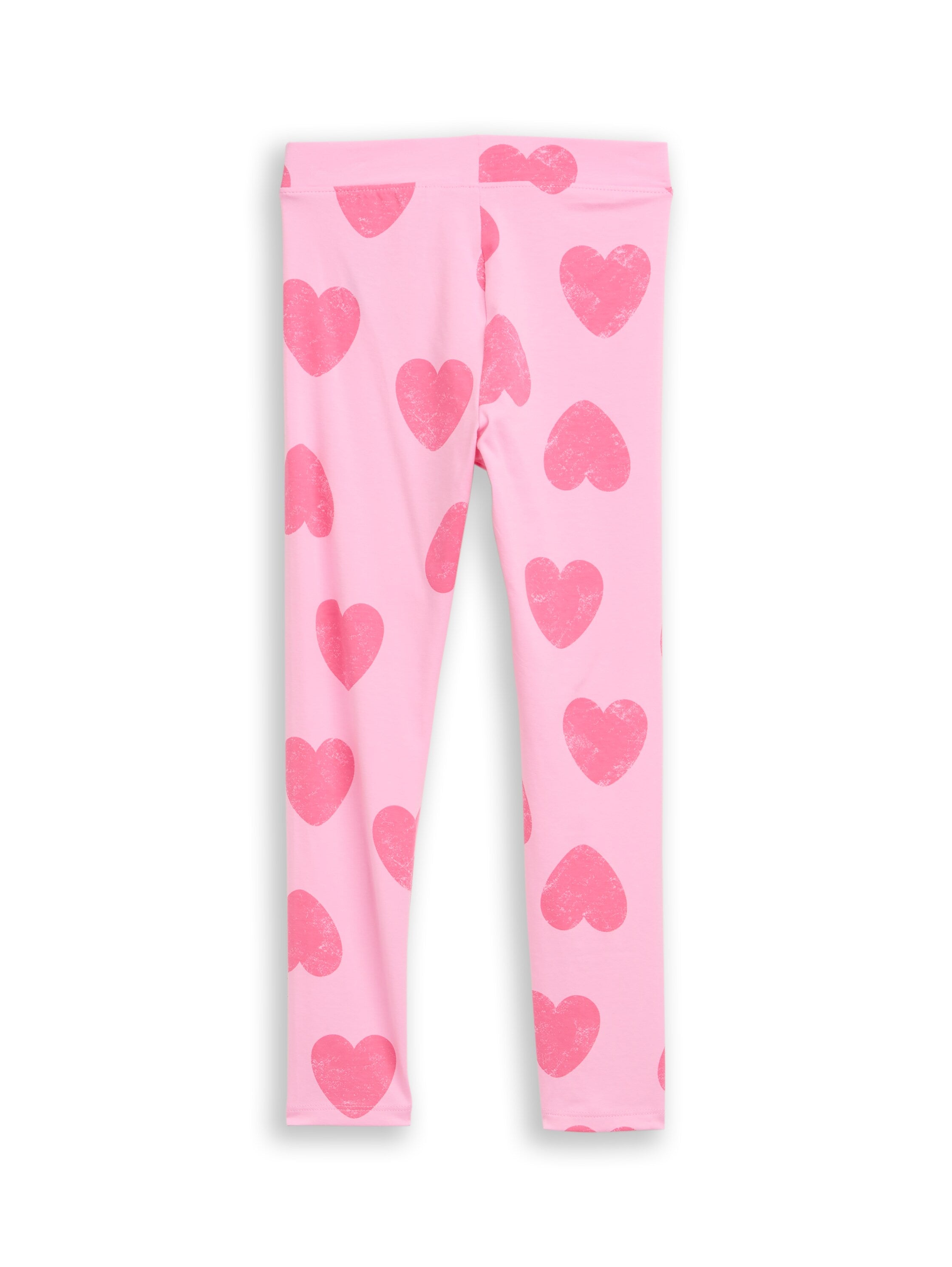 TOM TAILOR Gemusterte Kinder Leggings Herz-Motiv Stretch Baumwolle