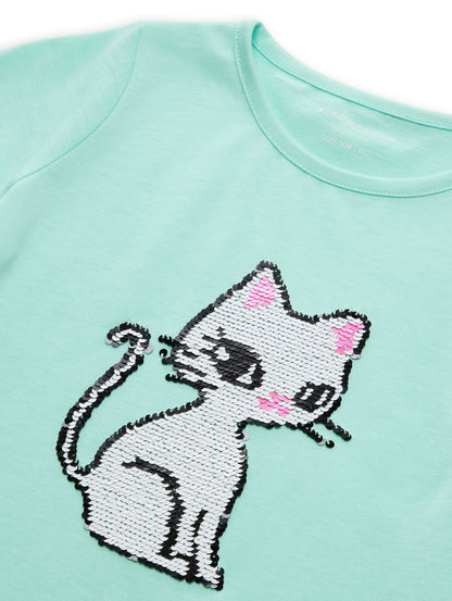 Tom Tailor Denim Kinder T-Shirt mit Wendepailletten