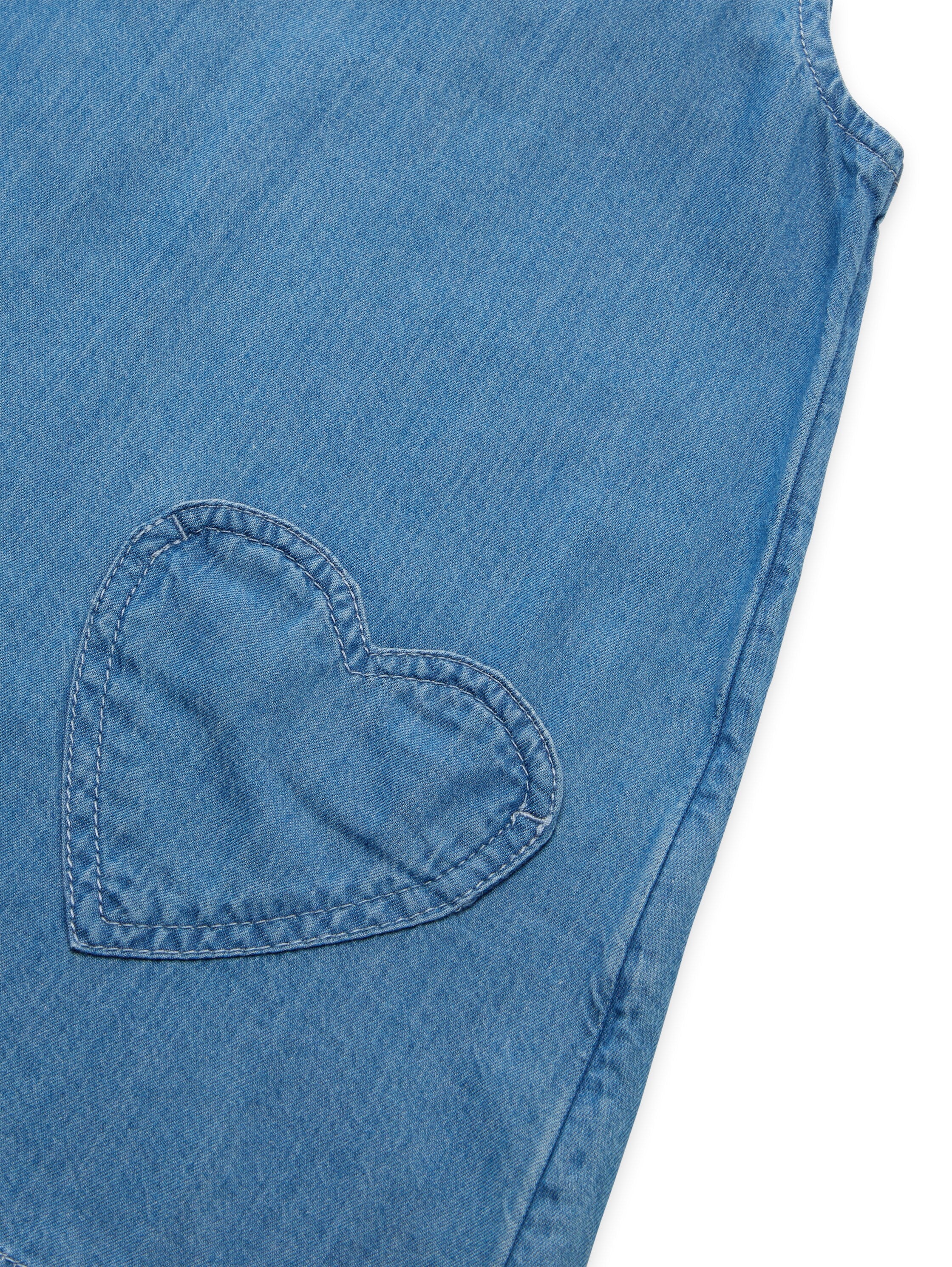 Tom Tailor Kinder Jeanskleid mit Trägern und Herz-Taschen Baumwolle