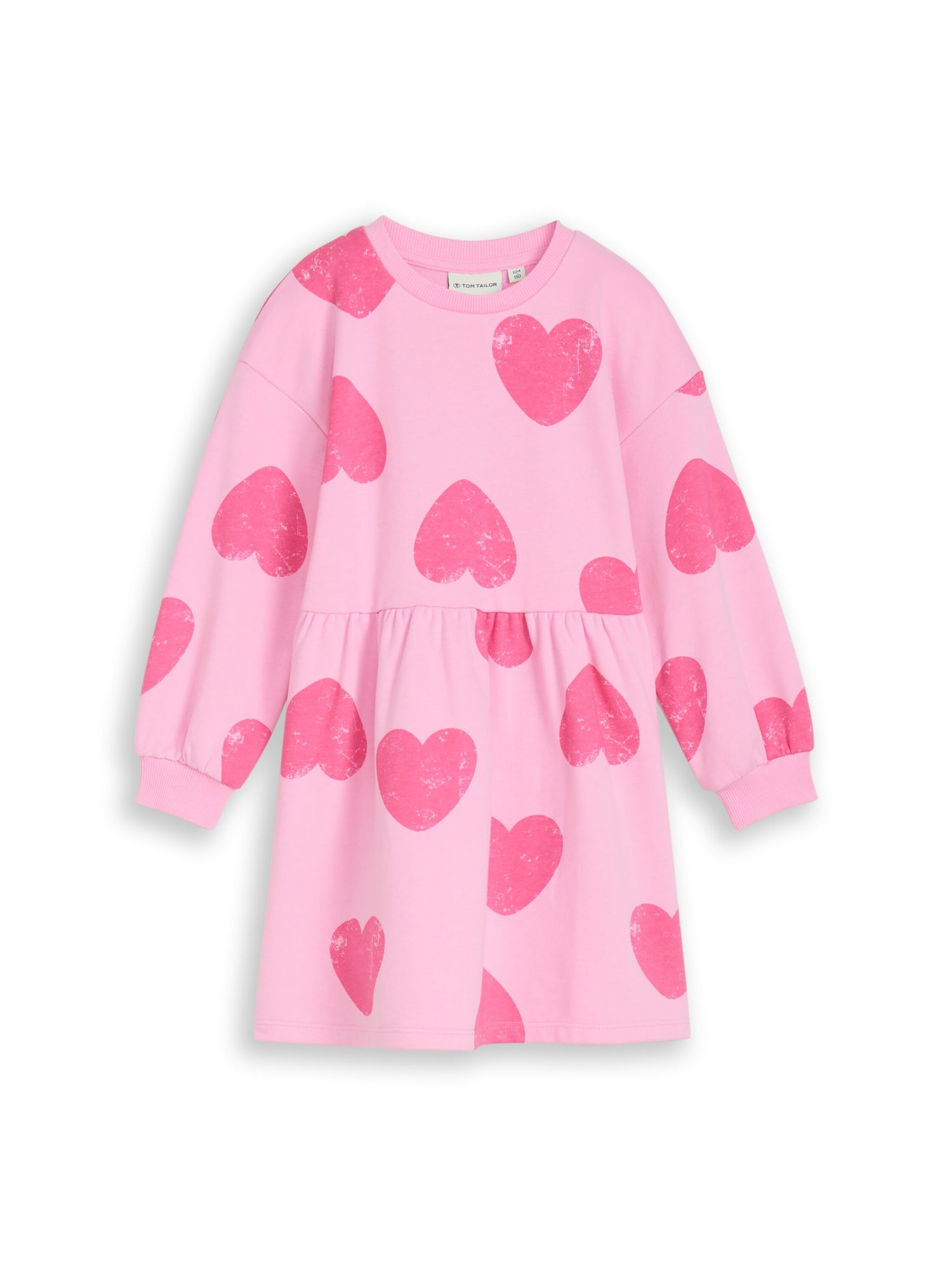 TOM TAILOR Kurzes Sweatshirtkleid Kinder Herz-Motiv Elastic