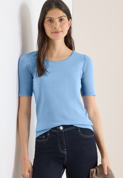 CECIL Damen T-Shirt Lena Rundhalsausschnitt 100% Baumwolle