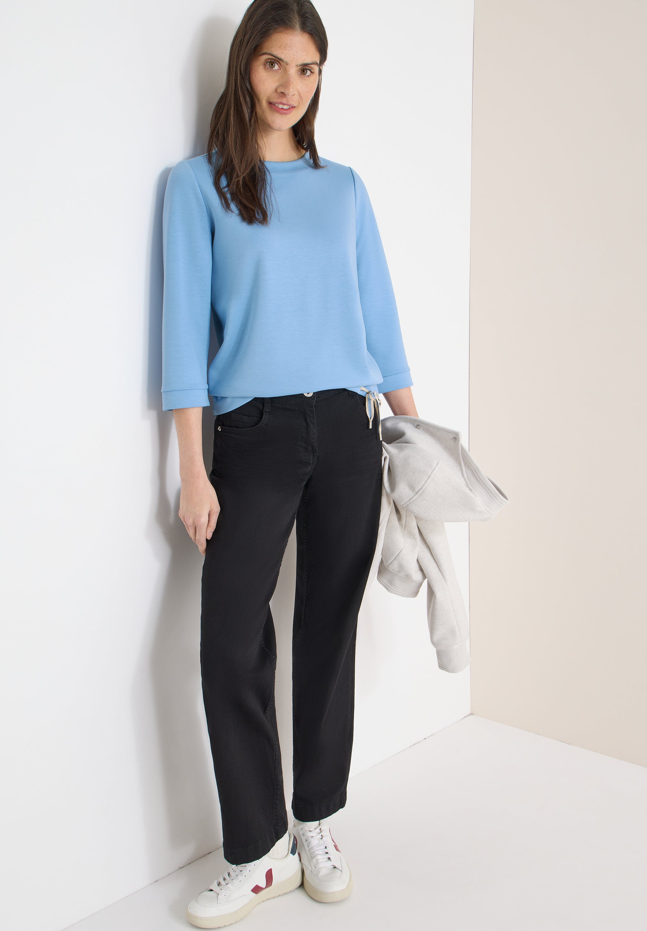 CECIL Damen Shirt U-Boot-Ausschnitt 3/4-Arm Weich und vielseitig