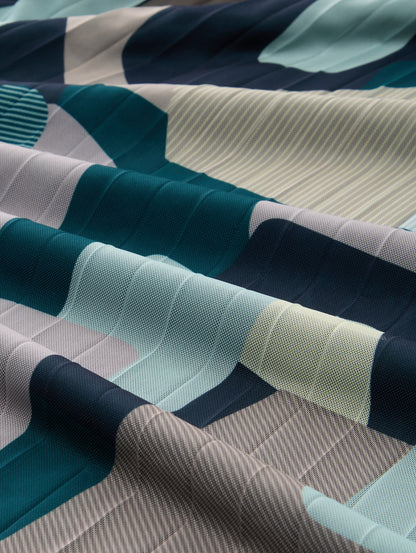 TOM TAILOR Gemusterter Midi-Rock Damen Plissee-Falten Mesh elastischer Bund