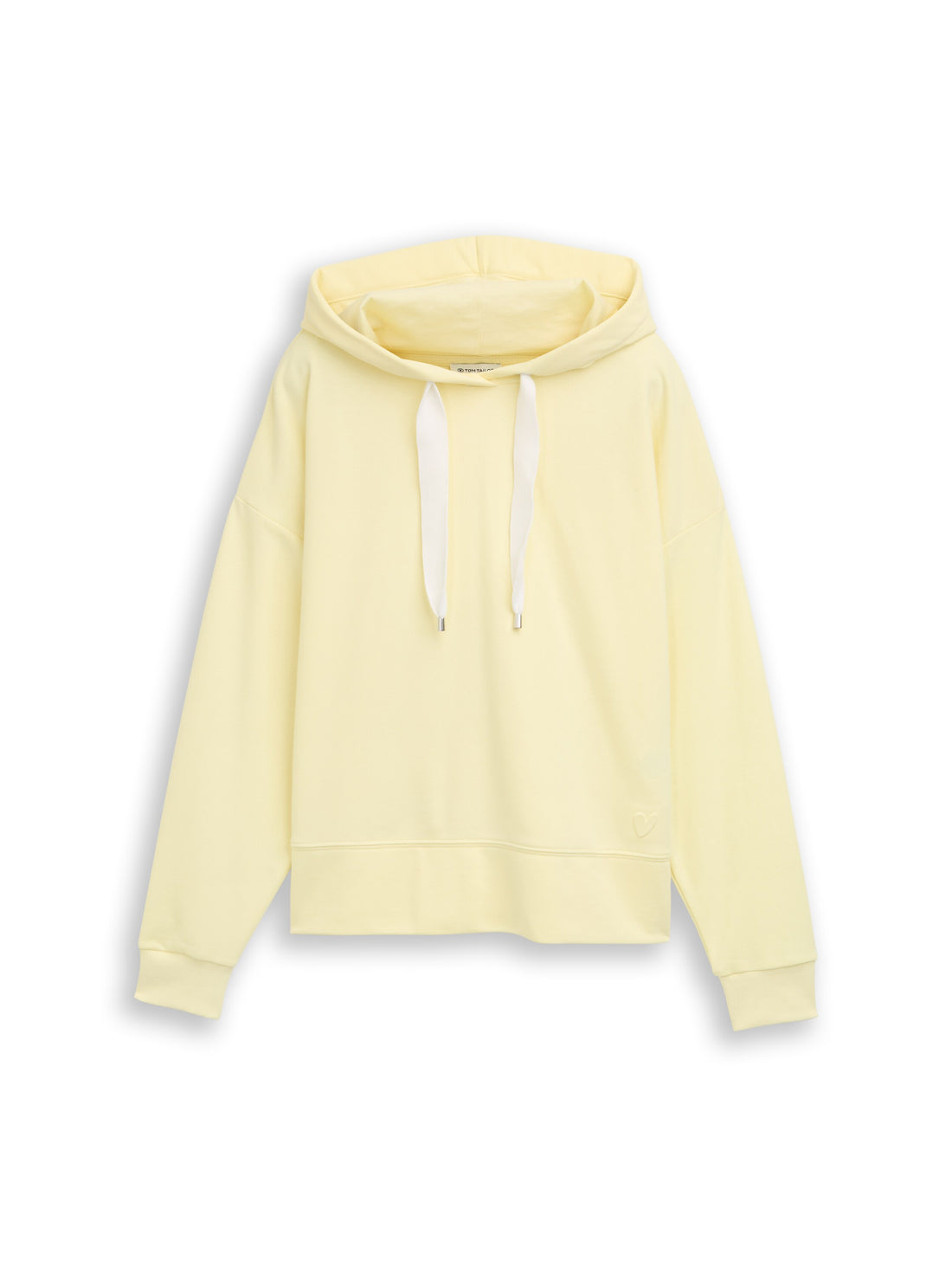 Tom Tailor Denim Damen Hoodie Sweatshirt mit tonalem 3D-Herz