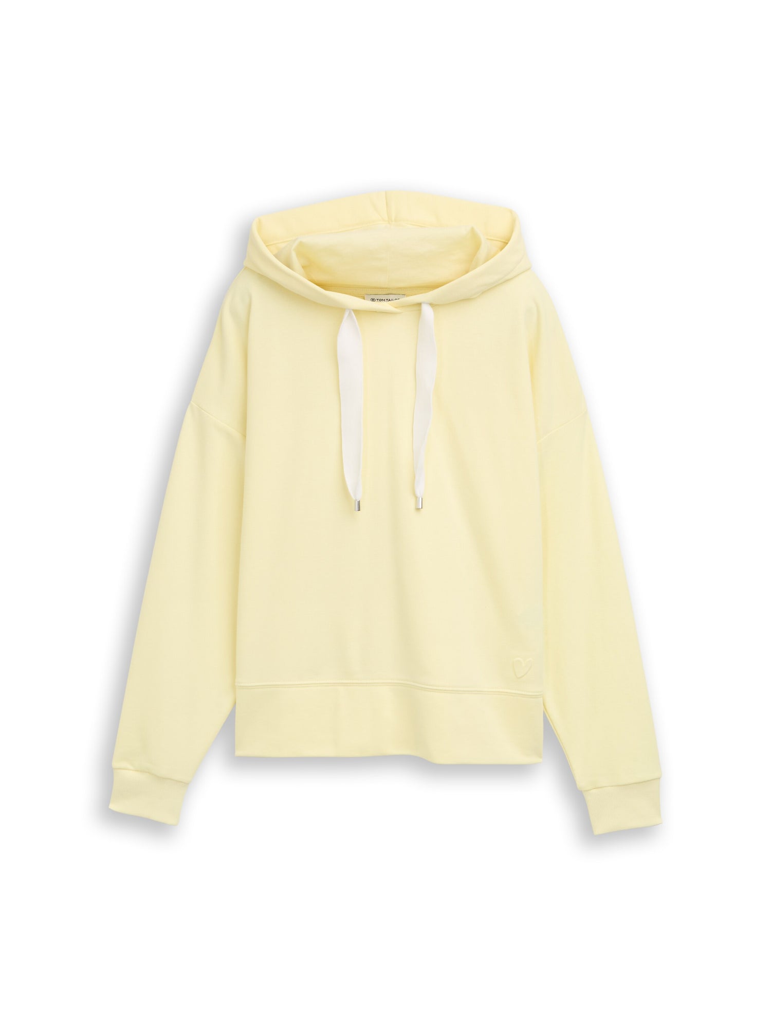 Tom Tailor Denim Damen Hoodie Sweatshirt mit tonalem 3D-Herz