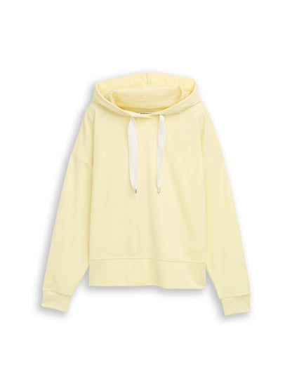 Tom Tailor Denim Damen Hoodie Sweatshirt mit tonalem 3D-Herz