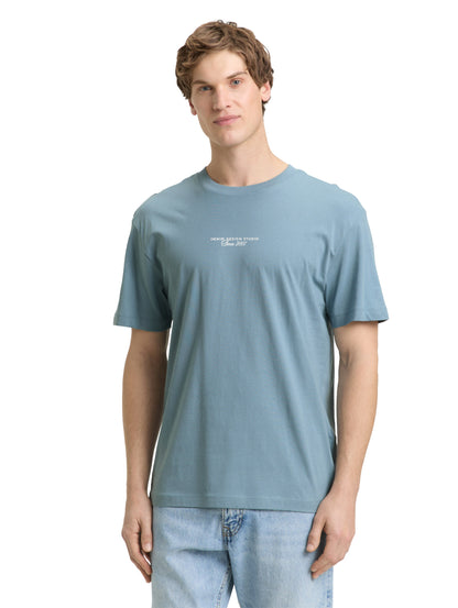 Tom Tailor Denim Male T-Shirt Relaxed Fit mit Schriftzug auf der Brust