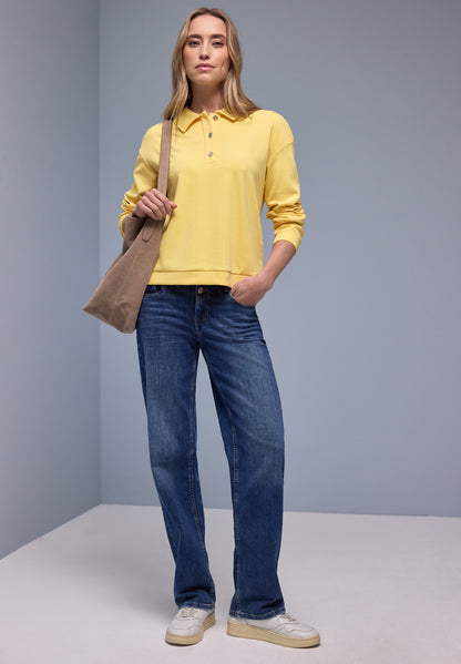 Street One Damen Poloshirt Langarm Sportiv Jerseyshirt