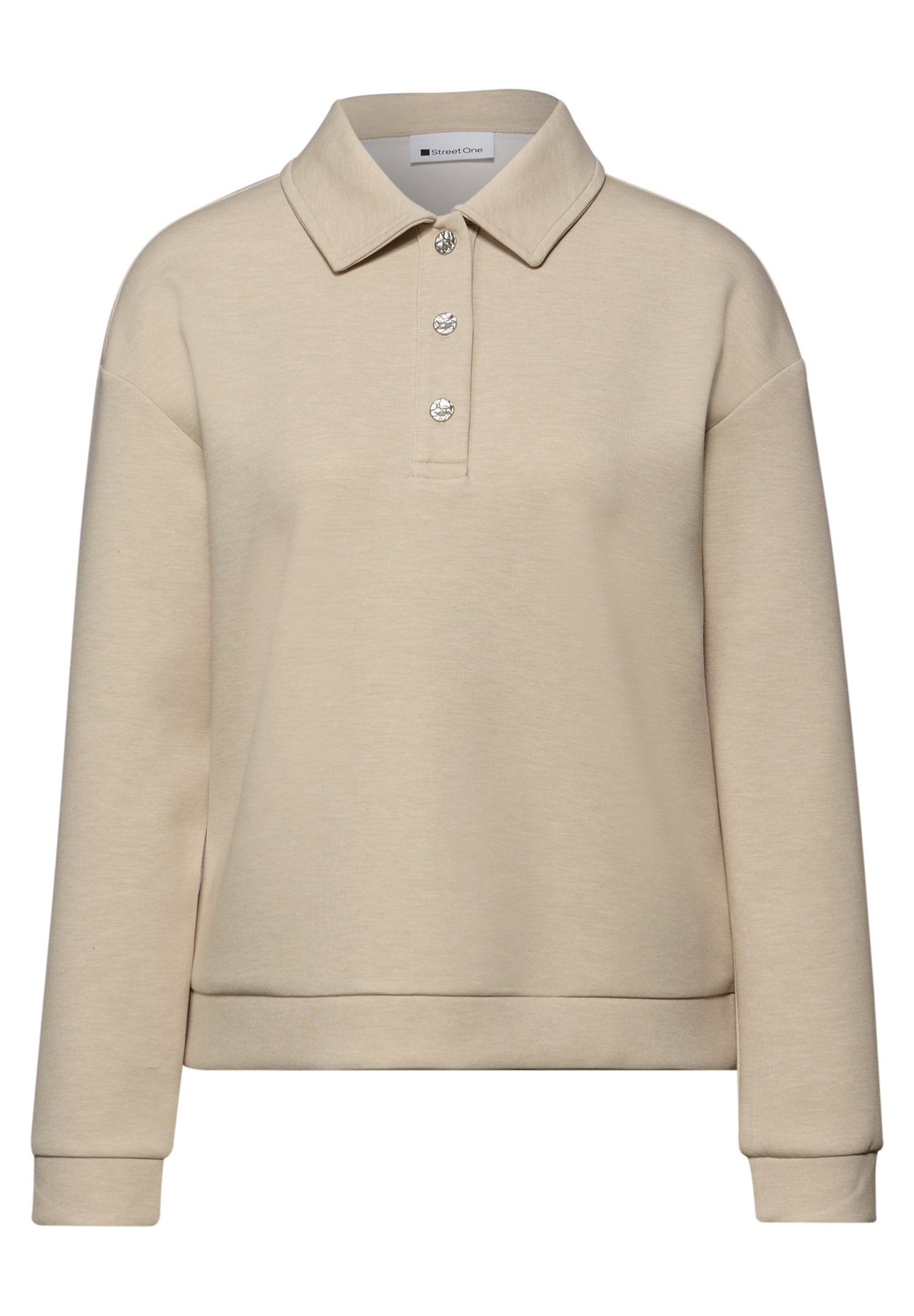 Street One Damen Poloshirt Langarm Sportiv Jerseyshirt