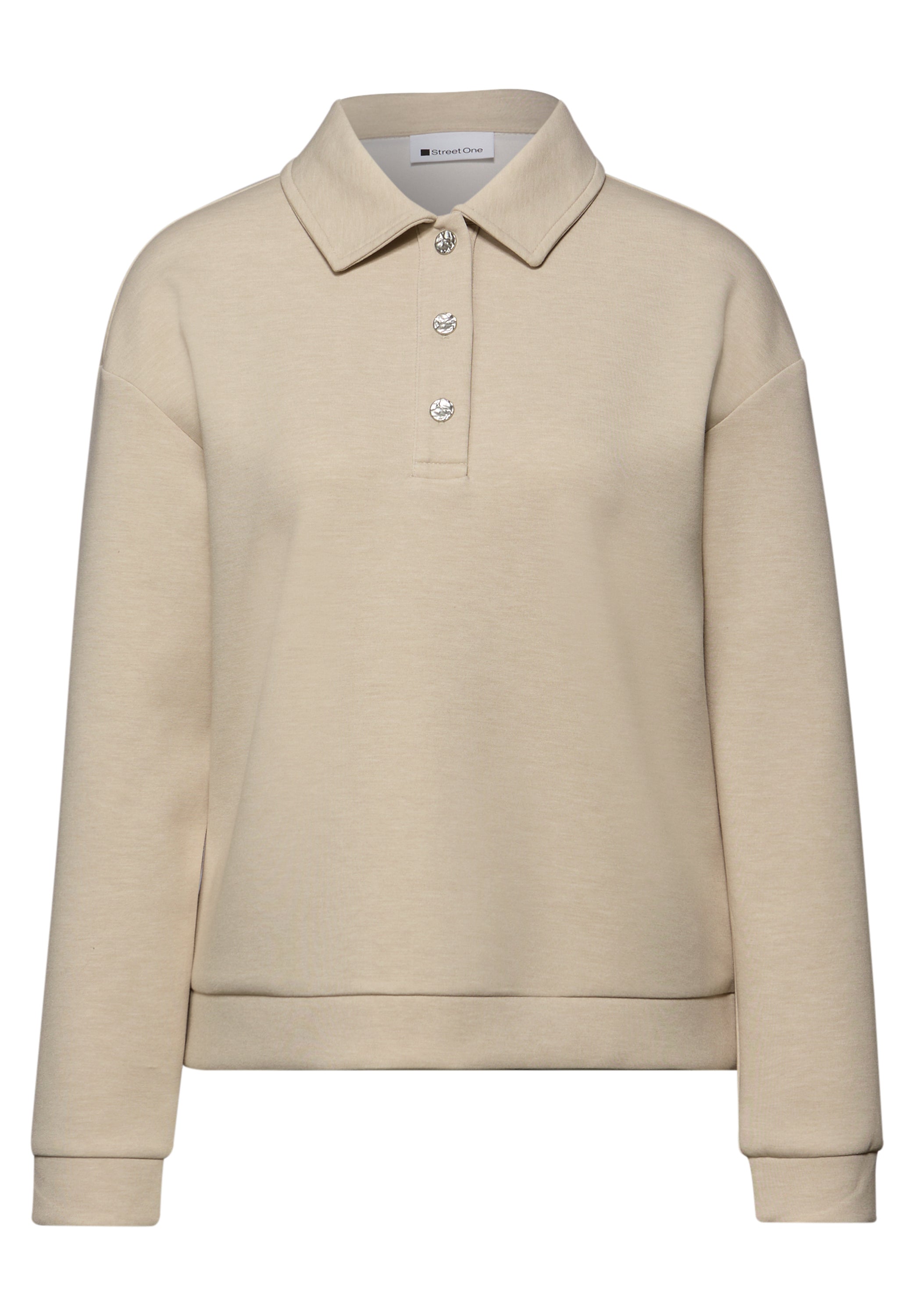 Street One Damen Poloshirt Langarm Sportiv Jerseyshirt