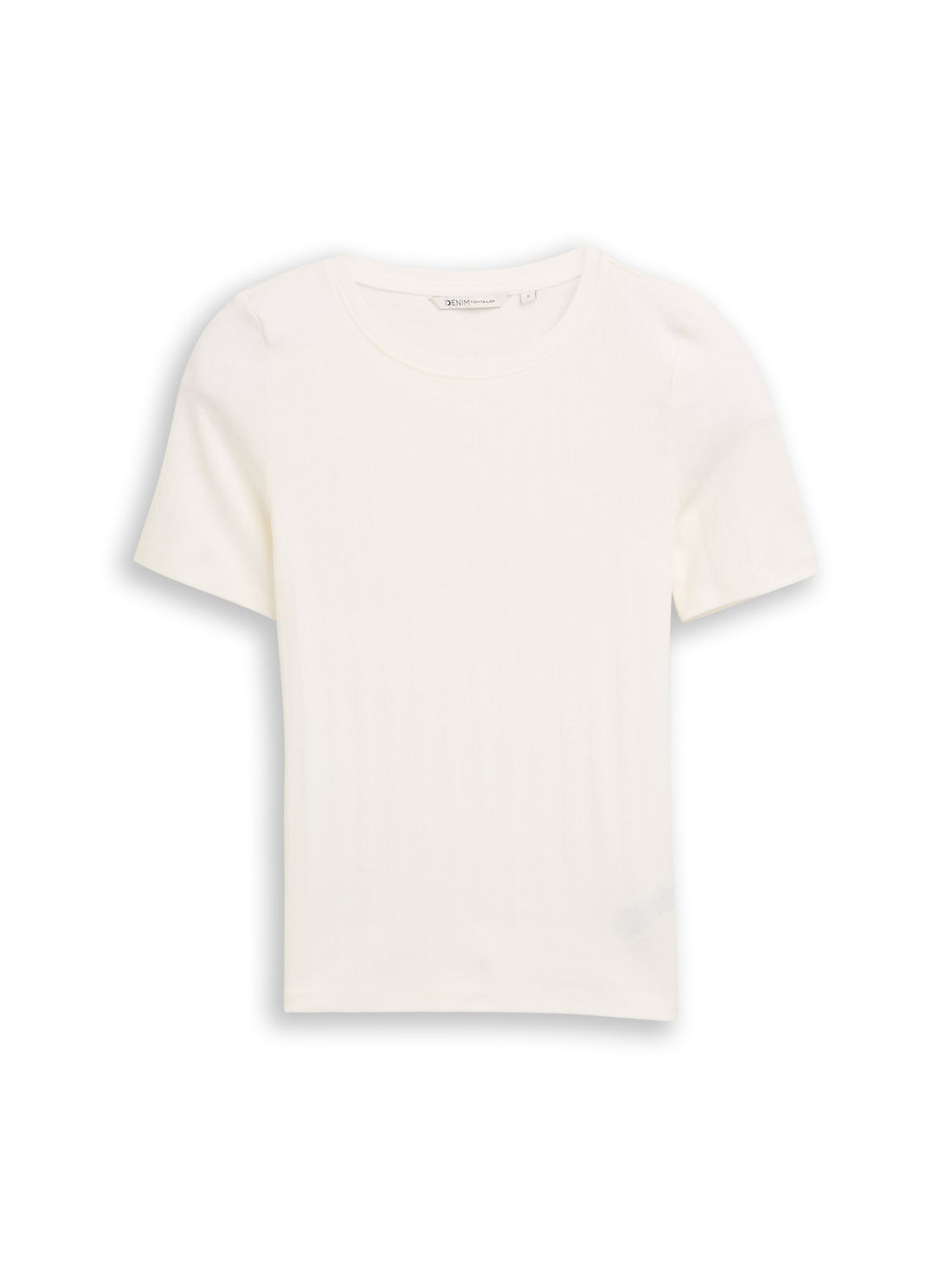 Tom Tailor Denim Female T-Shirt mit Pointelle-Lochmuster Baumwolle Elasthan