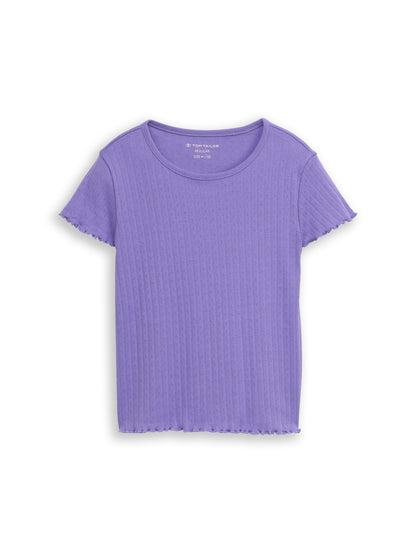 Tom Tailor Denim Kinder T-Shirt mit gewellten Saumkanten