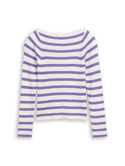 Tom Tailor Denim Mädchen Cropped Strickpullover U-Boot-Ausschnitt