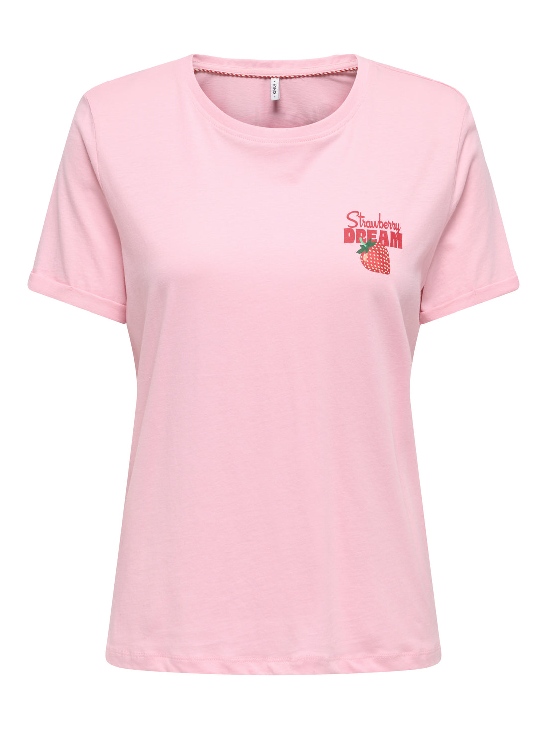 ONLY Glitzer-Effekt Top Damen Rundhals Kurzarm Bio-Baumwolle