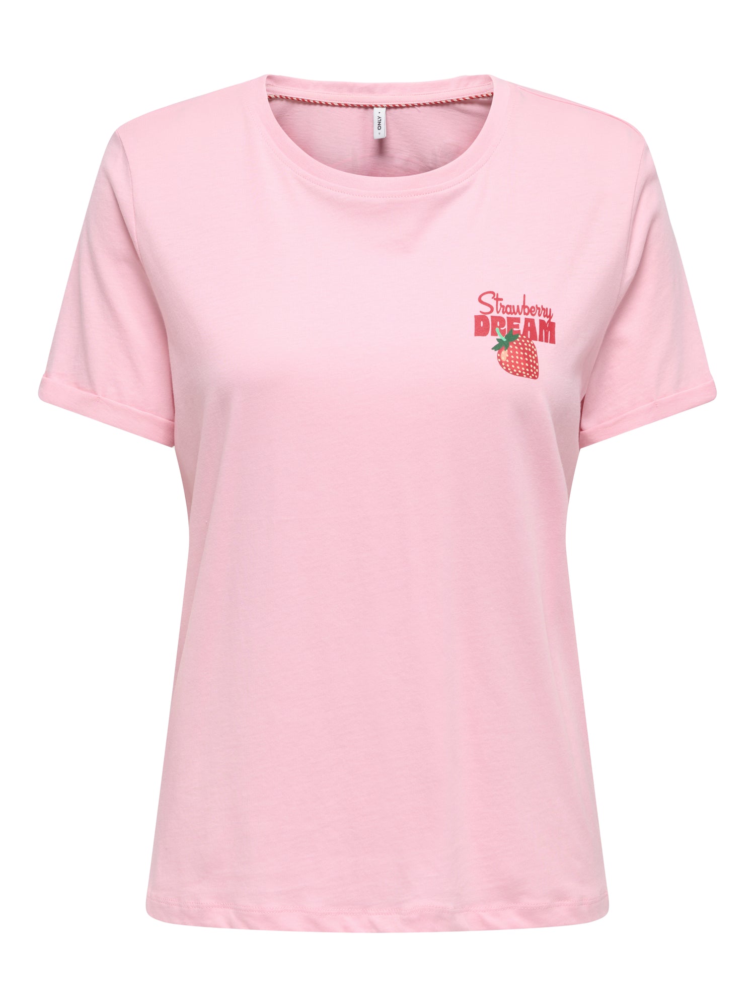 ONLY Glitzer-Effekt Top Damen Rundhals Kurzarm Bio-Baumwolle