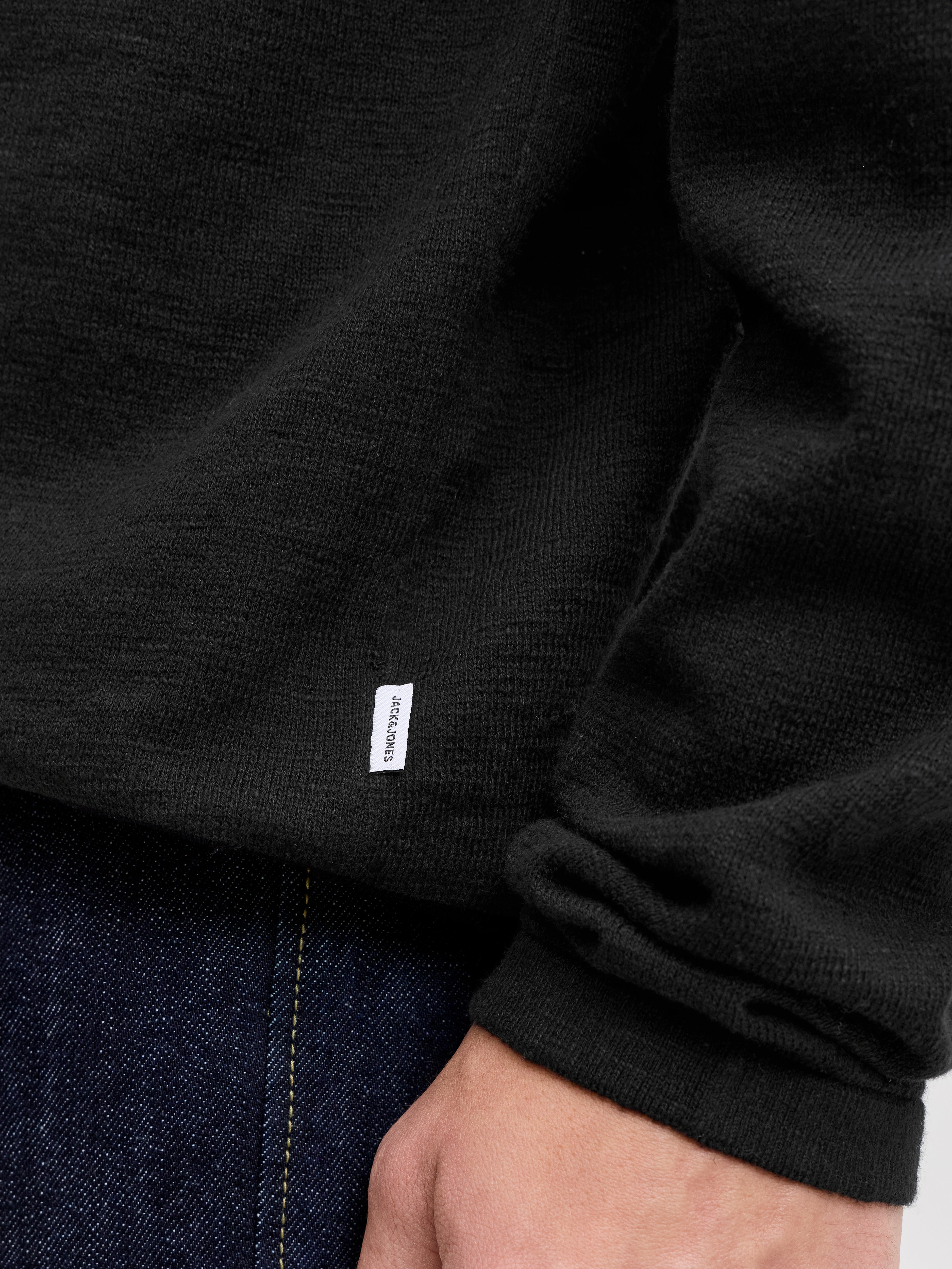 Jack &amp; Jones Strickpullover Herren Langarm Normal geschnitten Baumwolle Leinen
