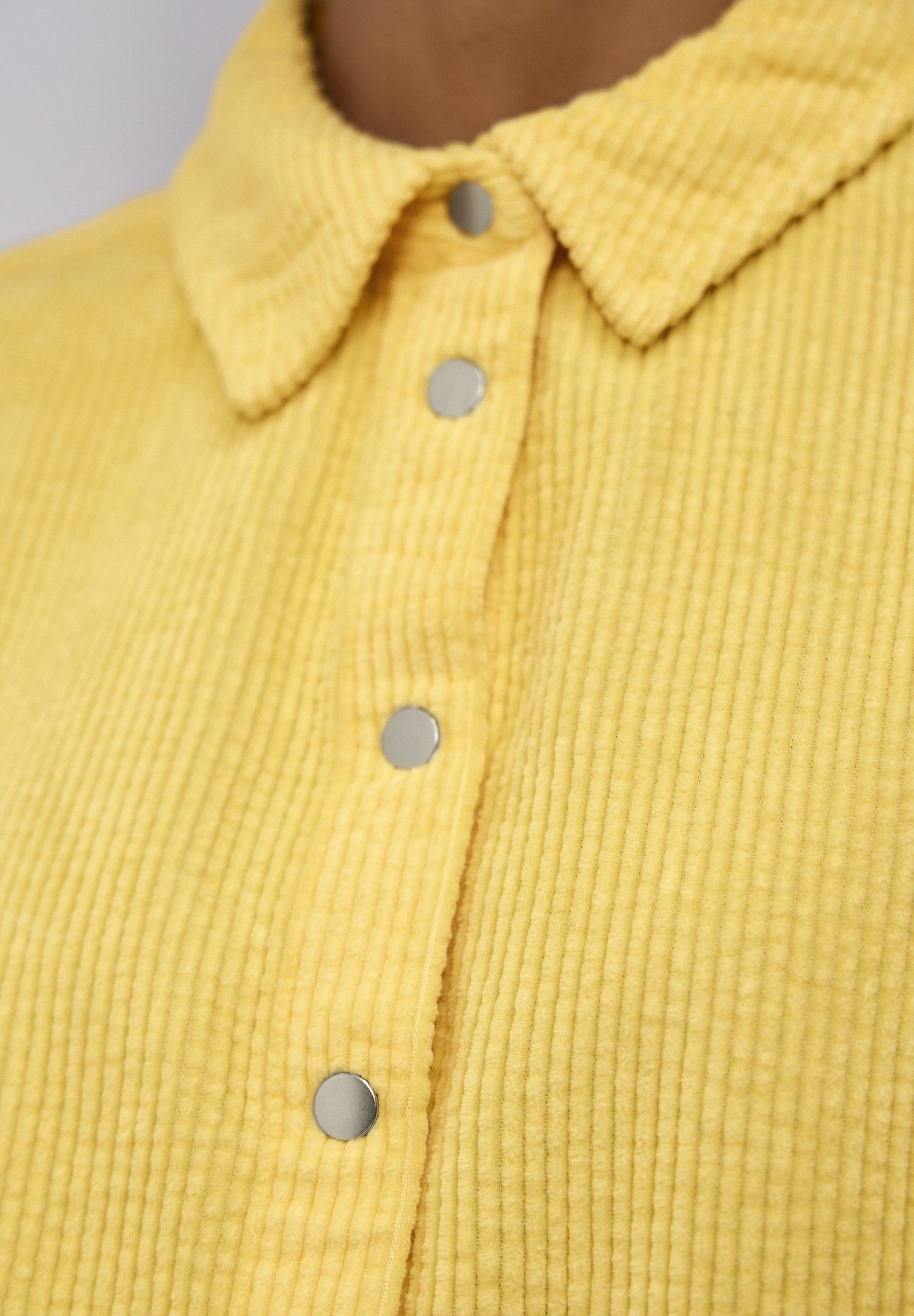 Street One Damen Cordbluse Hemdkragen Druckknöpfe Baumwolle