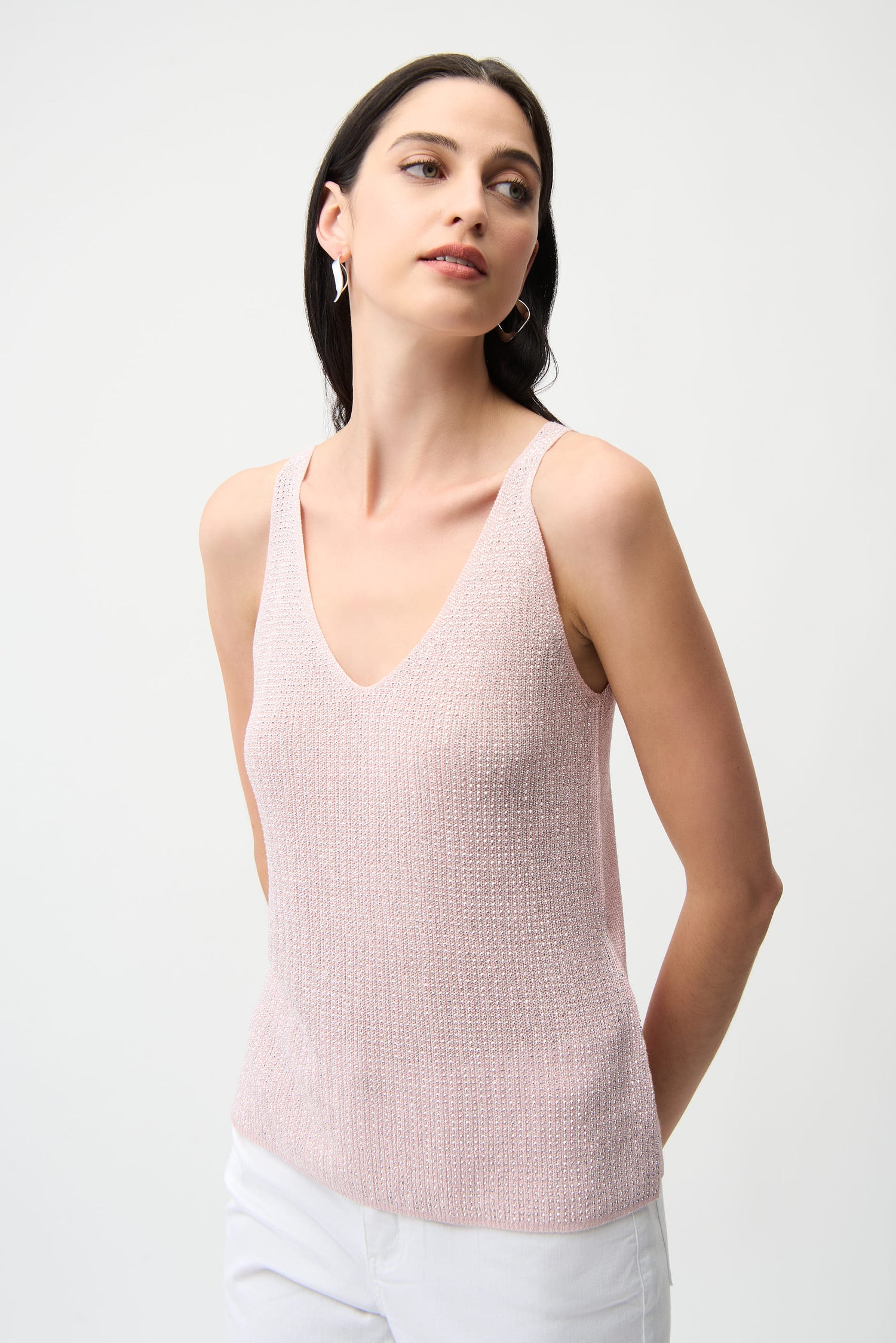 Joseph Ribkoff Brillantes Stricktop Damen V-Ausschnitt Strasssteine