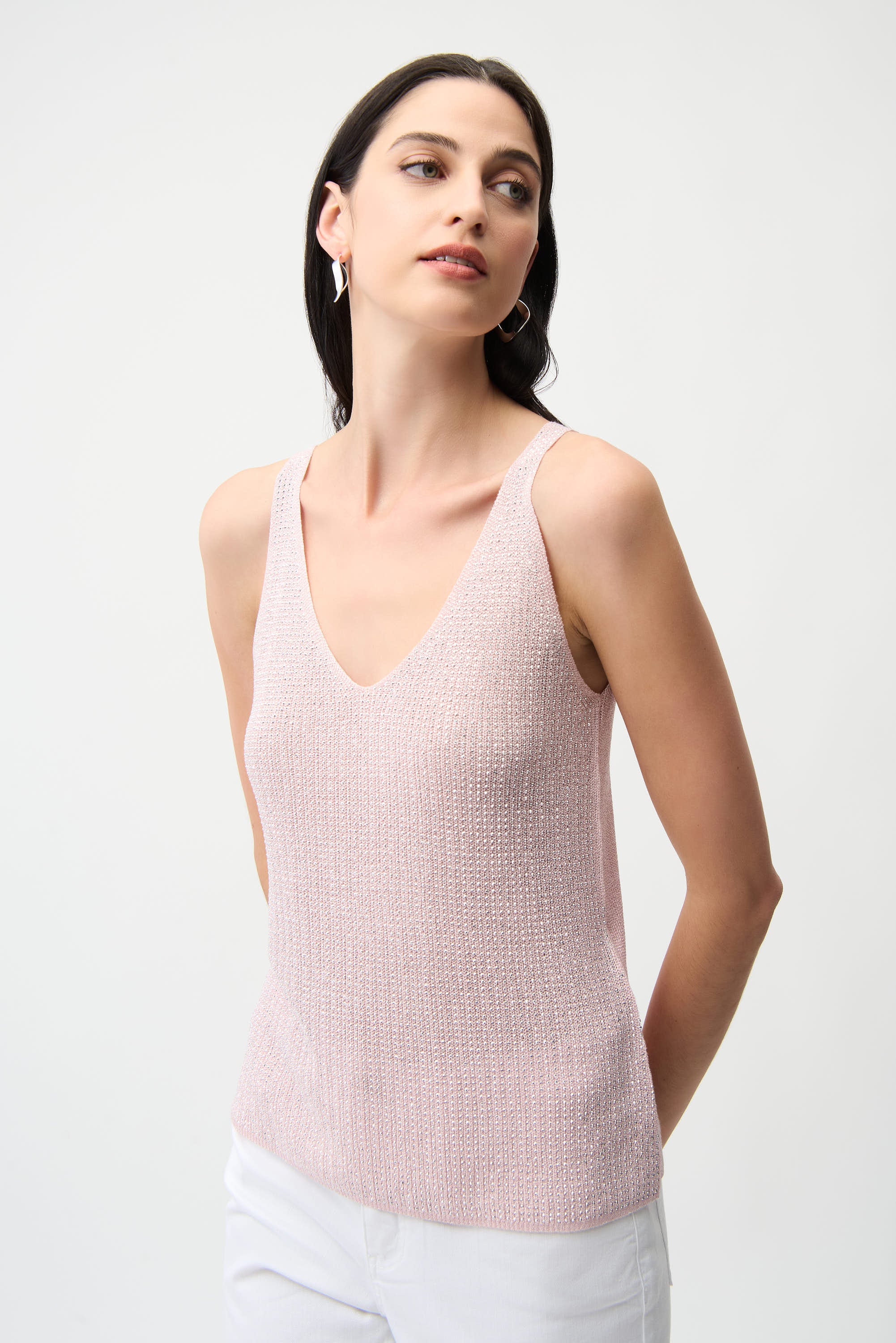 Joseph Ribkoff Brillantes Stricktop Damen V-Ausschnitt Strasssteine