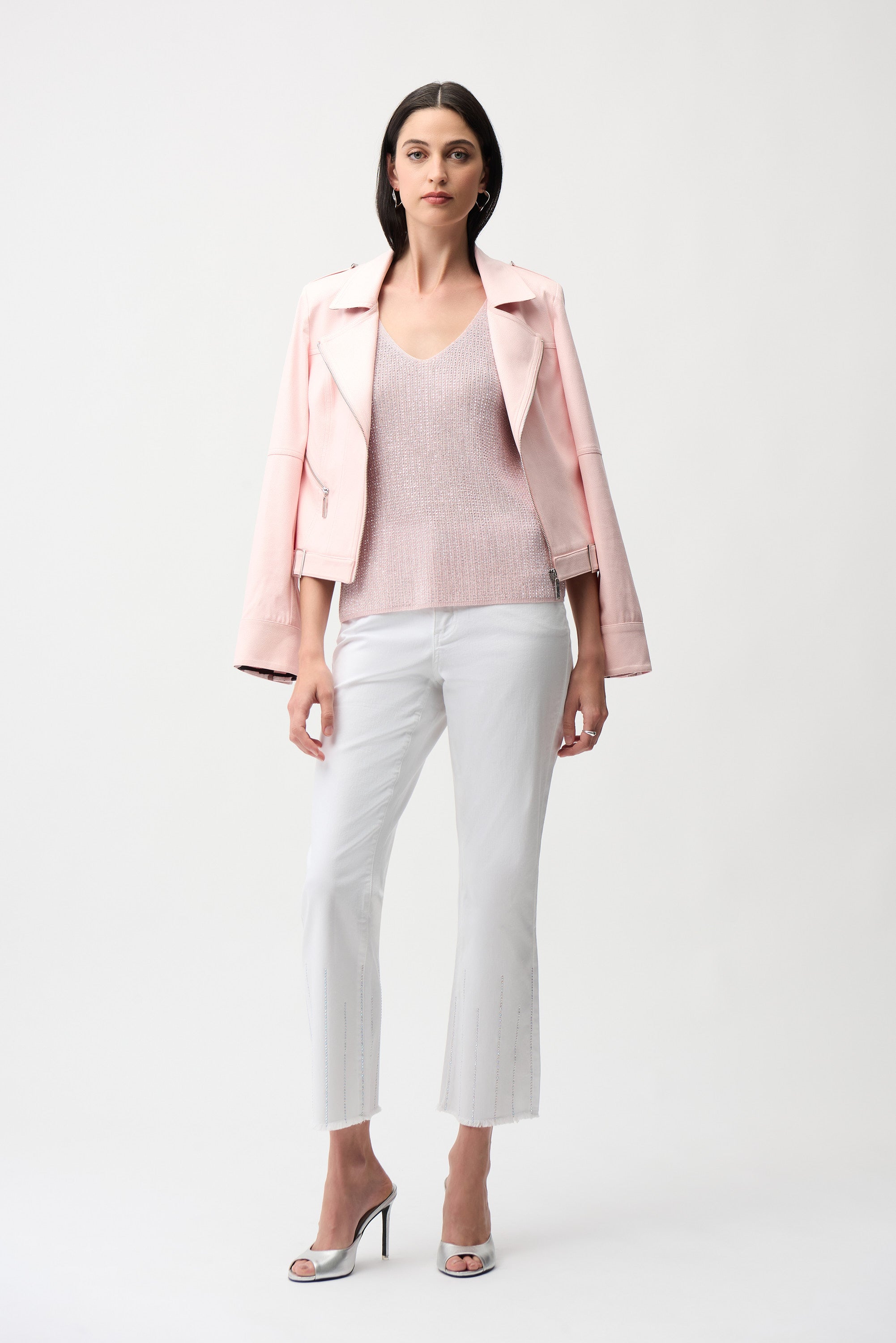 Joseph Ribkoff Brillantes Stricktop Damen V-Ausschnitt Strasssteine