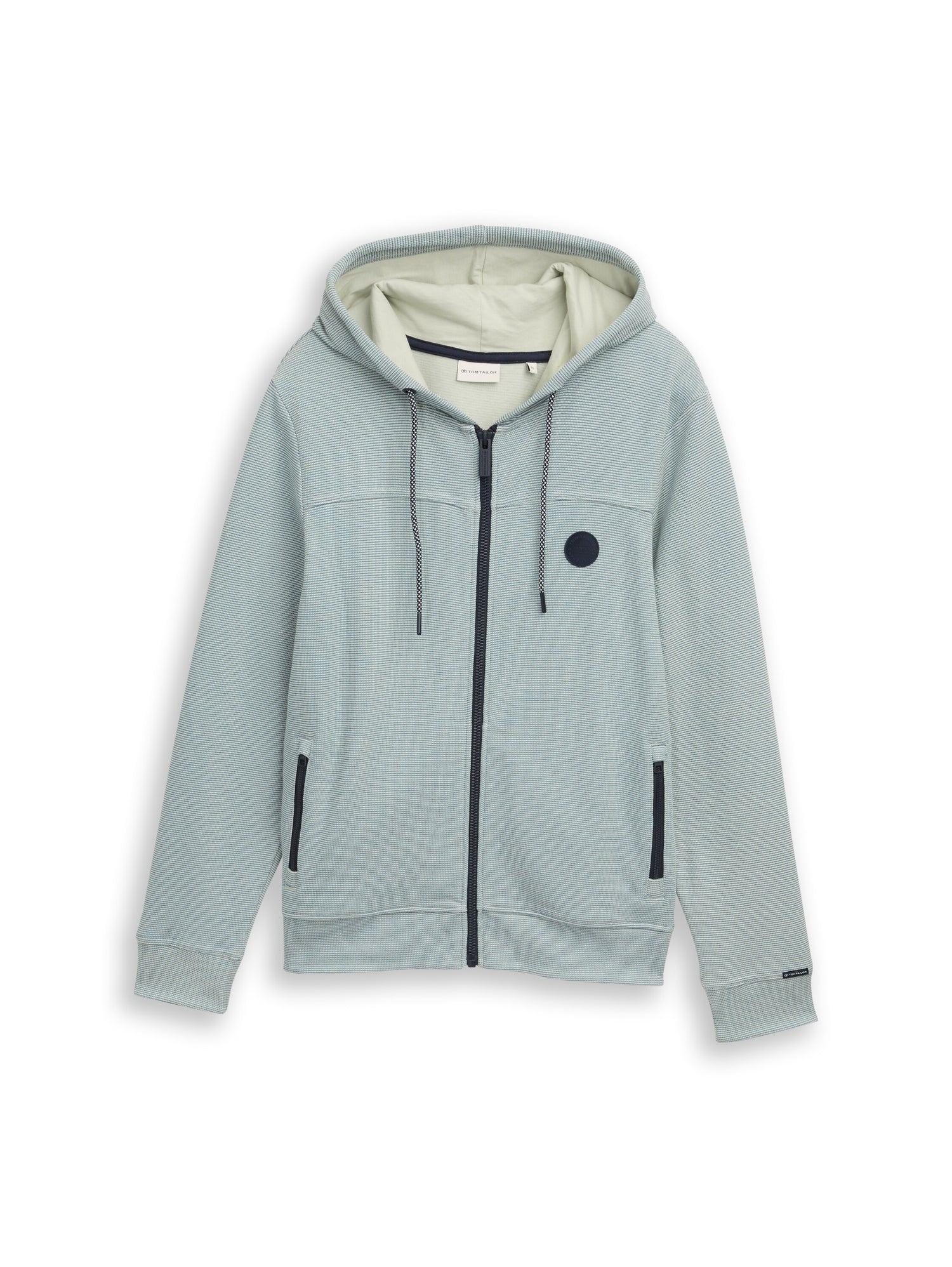 TOM TAILOR Logo Herren Sweatshirtjacke mit Kapuze und Reißverschluss