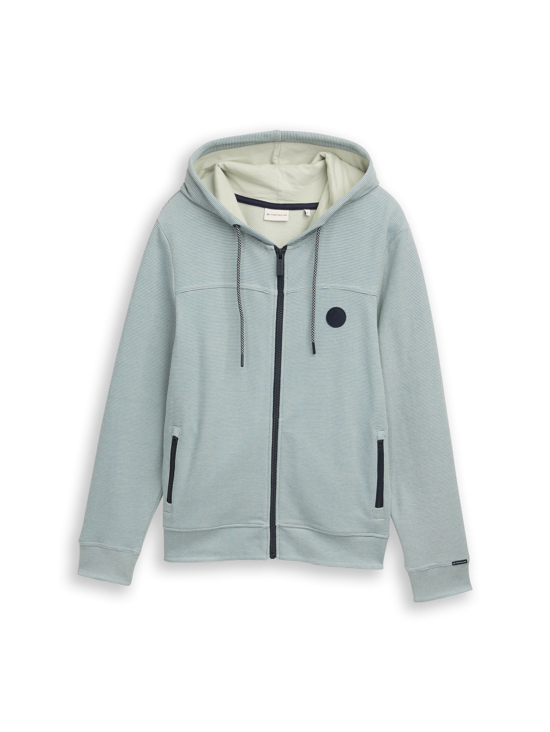 TOM TAILOR Logo Herren Sweatshirtjacke mit Kapuze und Reißverschluss