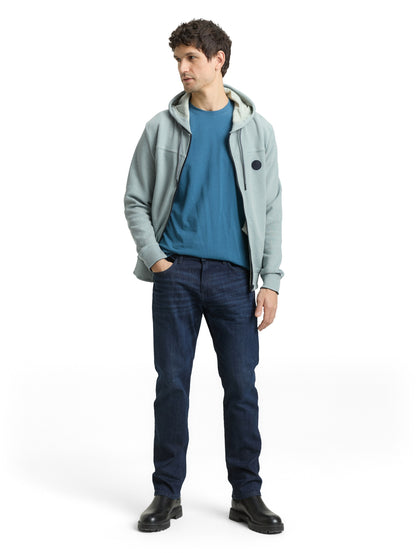 TOM TAILOR Logo Herren Sweatshirtjacke mit Kapuze und Reißverschluss