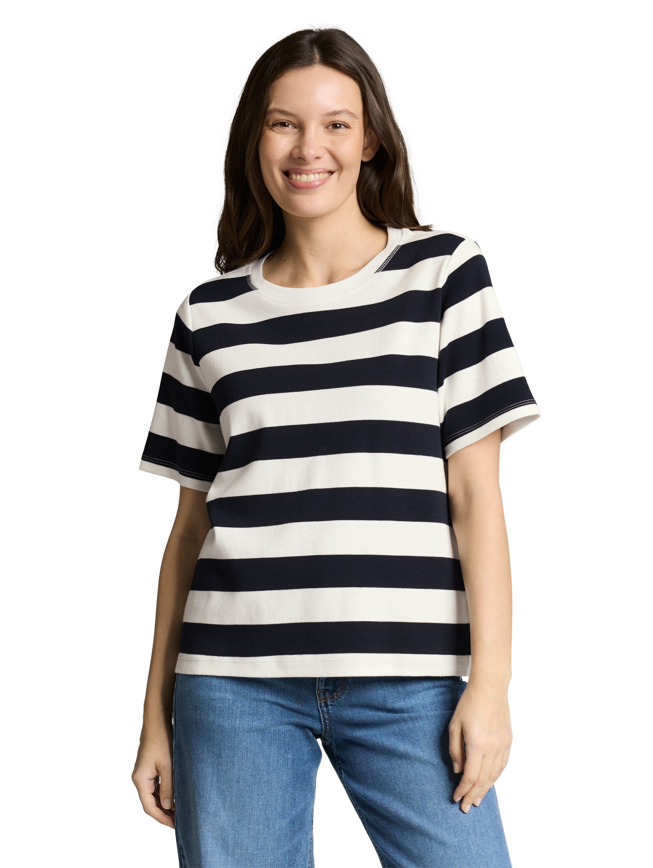 Tom Tailor Denim Female T-Shirt Halbarm Rundhalsausschnitt Baumwolle