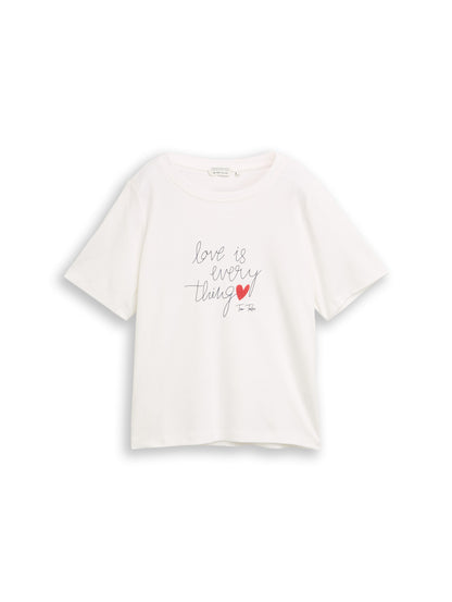 Tom Tailor Denim Female T-Shirt Halbarm Rundhalsausschnitt Baumwolle