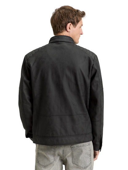 TOM TAILOR Fake-Lederjacke Herren Bikerstyle mit Reißverschluss