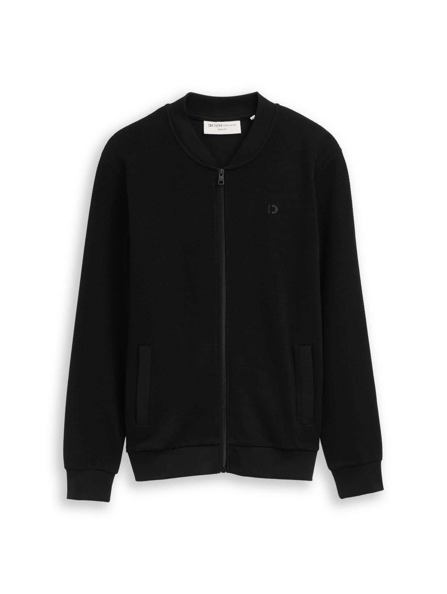 Tom Tailor Denim Herren Sweatjacke Bomber-Style Logo-Print Baumwolle