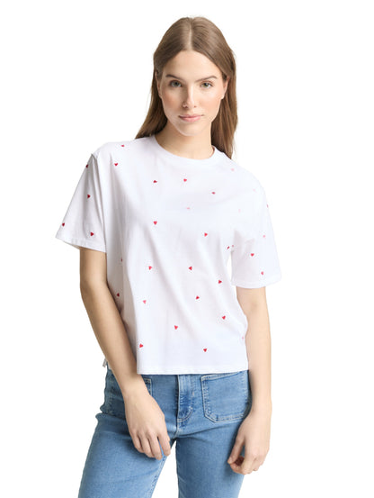 Boxy Fit T-Shirt mit Stickereien