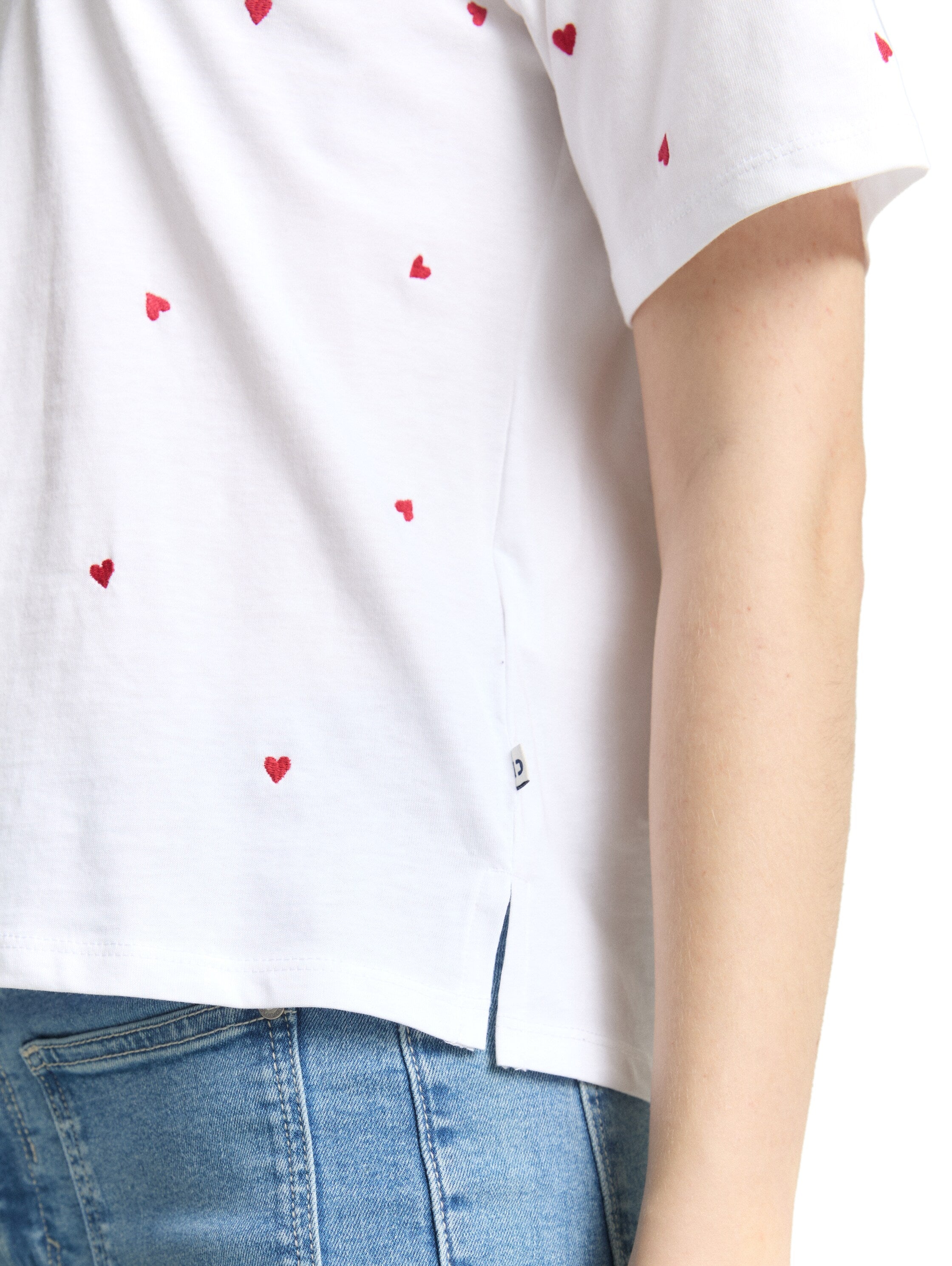 Boxy Fit T-Shirt mit Stickereien