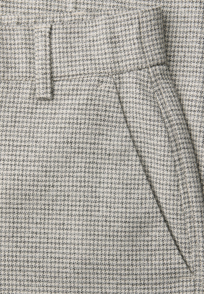 Street One Damen Hose Slim Leg Houndstooth Turn-Up Casual Fit