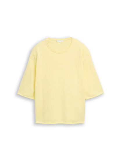 TOM TAILOR Kaschmir Baumwolle Pullover Damen Rundhalsausschnitt