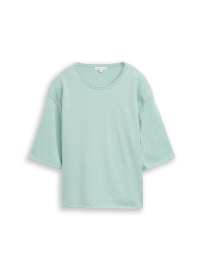 TOM TAILOR Kaschmir Baumwolle Pullover Damen Rundhalsausschnitt