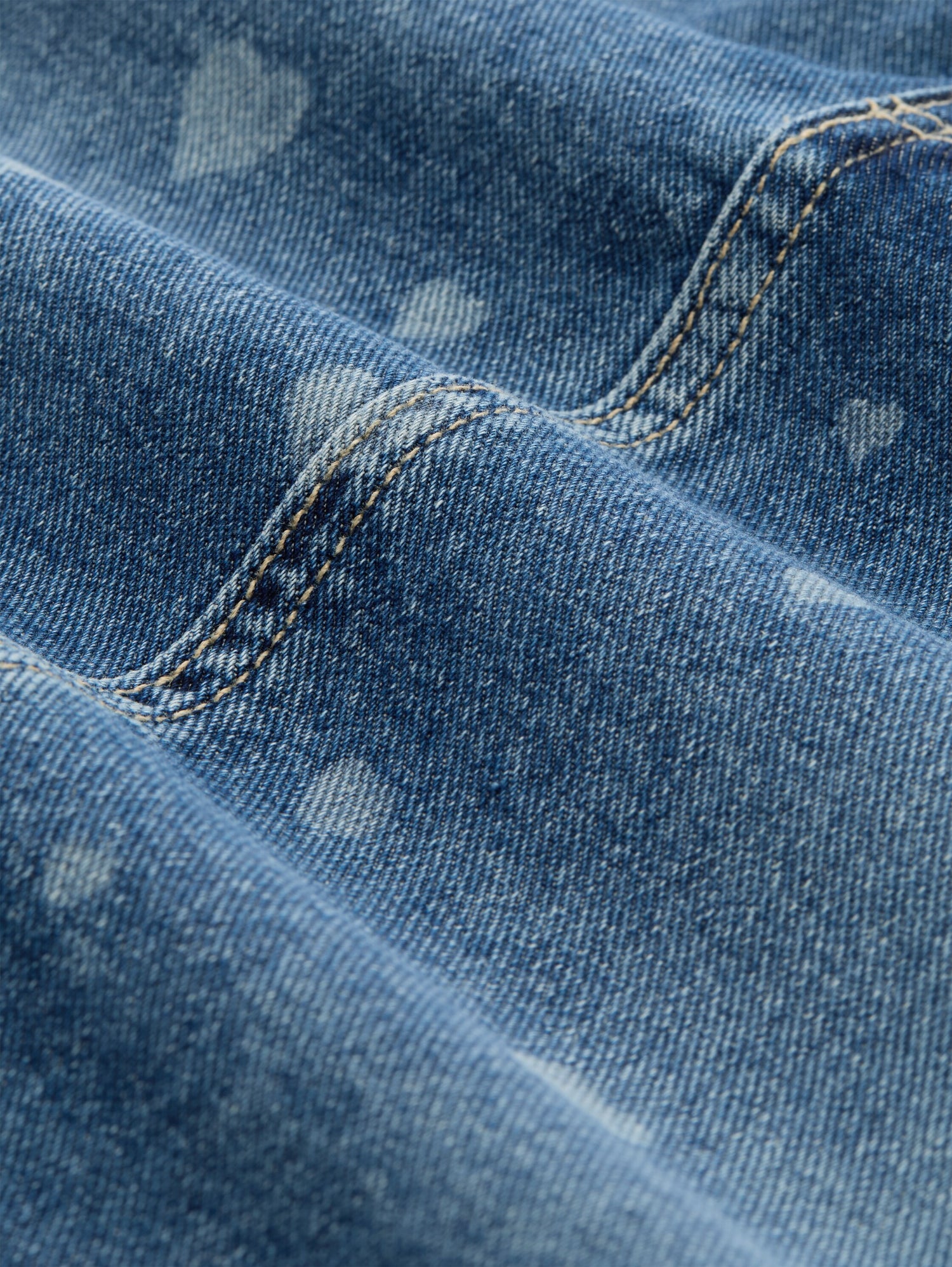 TOM TAILOR Kurzer Jeansrock Damen Herz-Allover-Print Baumwolle