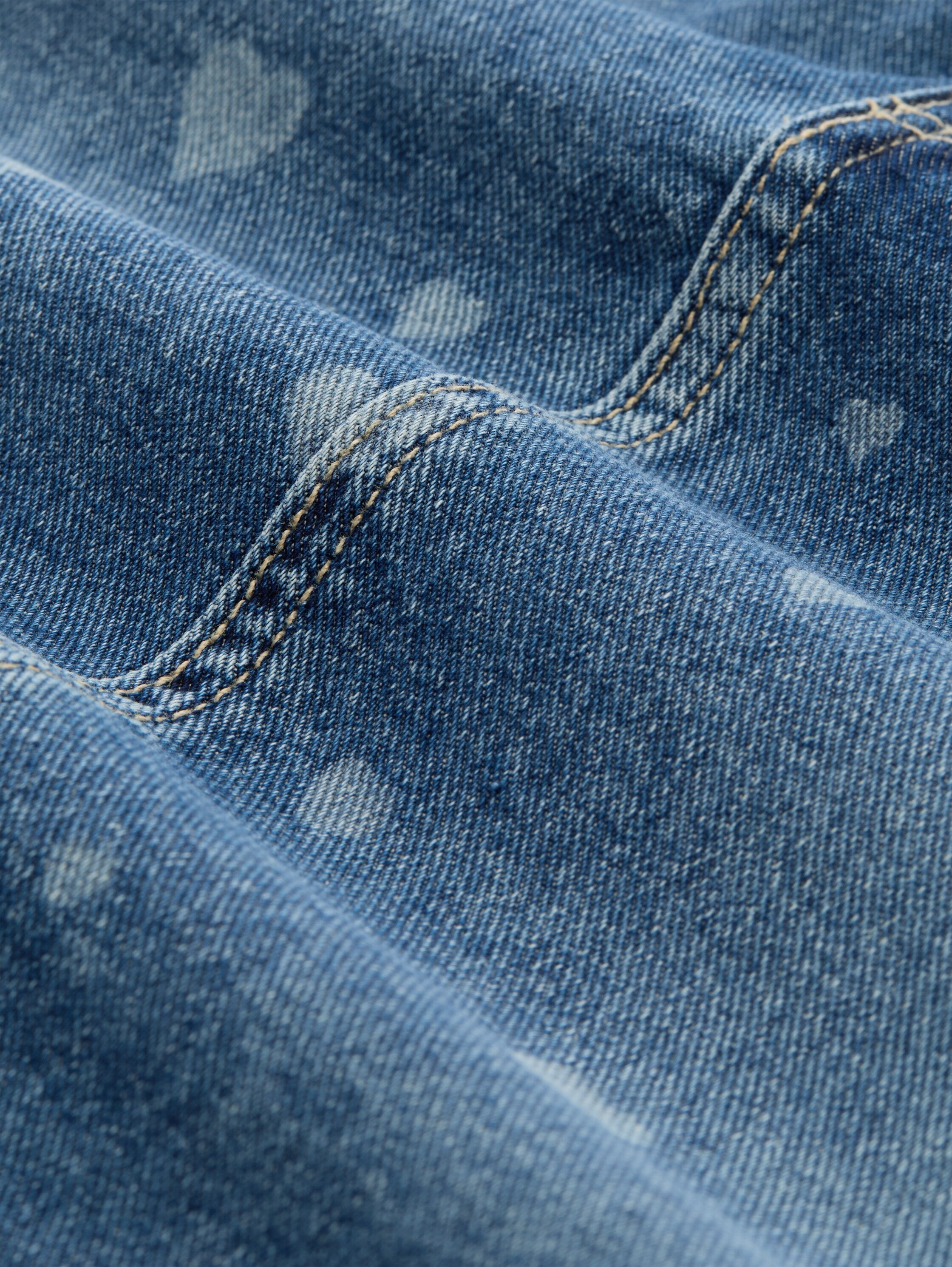 TOM TAILOR Kurzer Jeansrock Damen Herz-Allover-Print Baumwolle