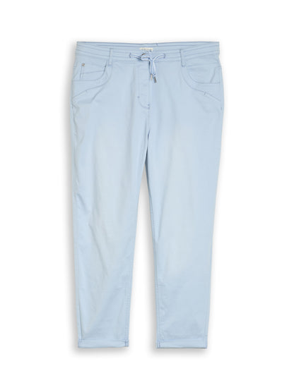 TOM TAILOR Slim Fit Hose Damen Kordelzug Five-Pocket Kentucky Blue