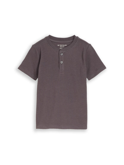 Tom Tailor Denim Jungen T-Shirt Henley-Kragen Logo-Label Baumwolle