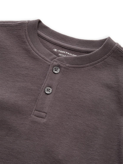 Tom Tailor Denim Jungen T-Shirt Henley-Kragen Logo-Label Baumwolle